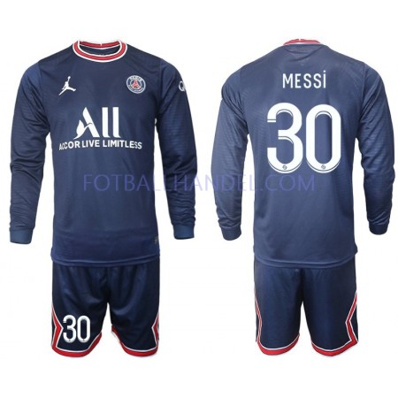 Barn Fotballdrakter Paris Saint-Germain MESSI 30 Hjemme 2021-22 Langermet